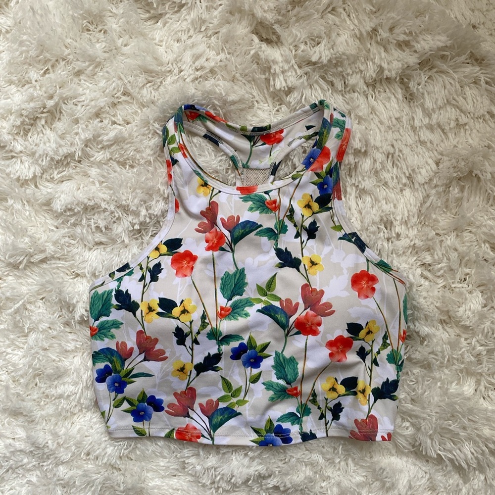 Fabletics Floral High Neck Sports Bra
